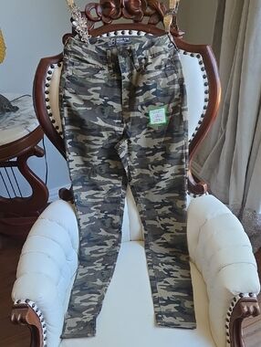 NOBO Olive and Brown Camo Skinny Jeans for Kids